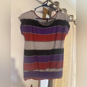 Maurices women MEDIUM Striped Color block colorful Top travel lightweight casual